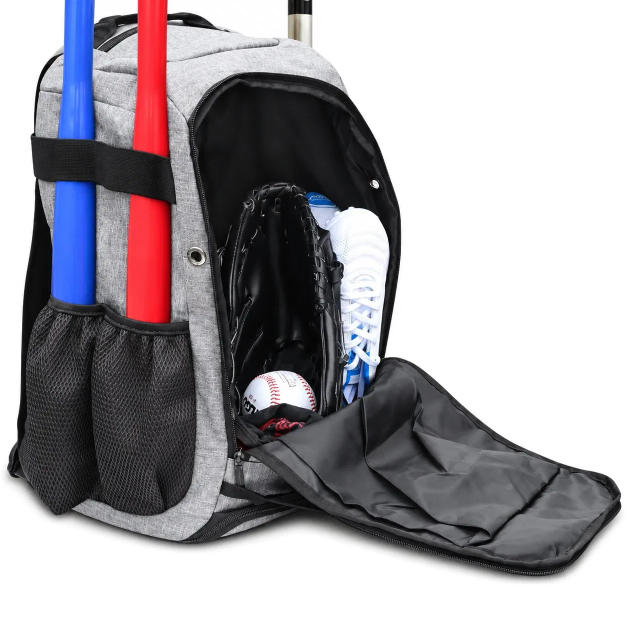 Custom Baseball Softball Equipment Backpack Bag with Bat and Helmet Holders for Outdoor Sports