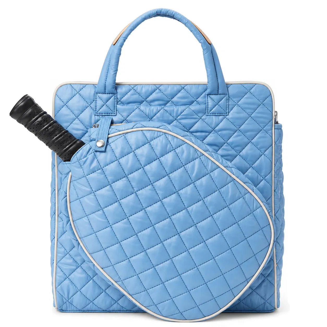 Custom Polyester Puffer Racket Sports Bag with Shoe Pocket for Tennis Pickleball and Padel