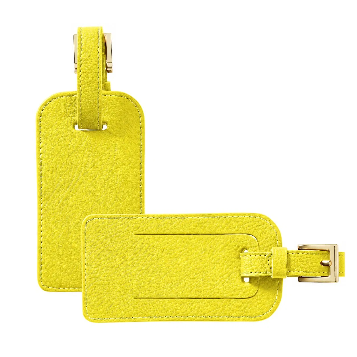 Custom PU Leather Travel Luggage Tag with Adjustable Buckle Strap and Privacy ID Holder