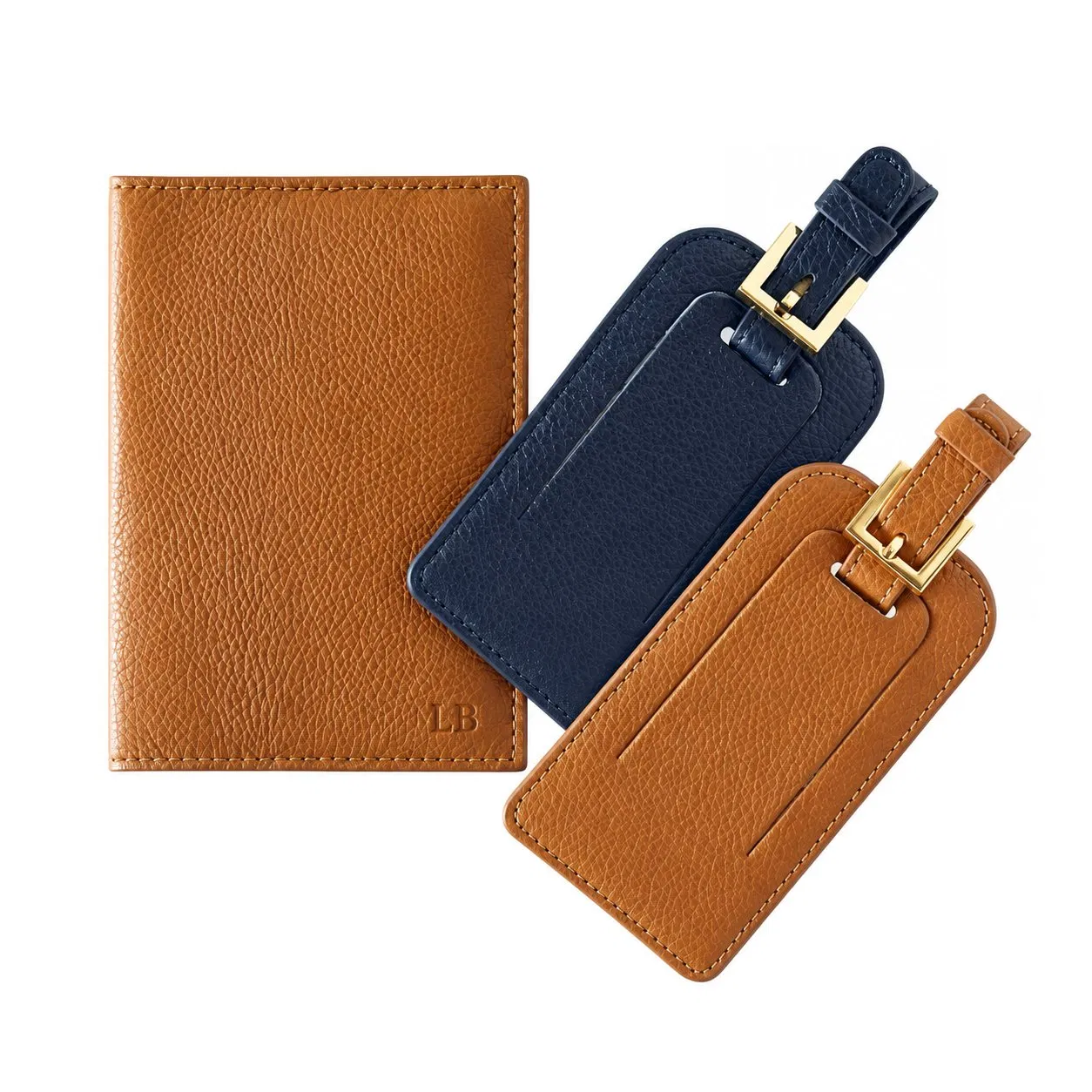 Custom PU Leather Travel Luggage Tag with Adjustable Buckle Strap and Privacy ID Holder