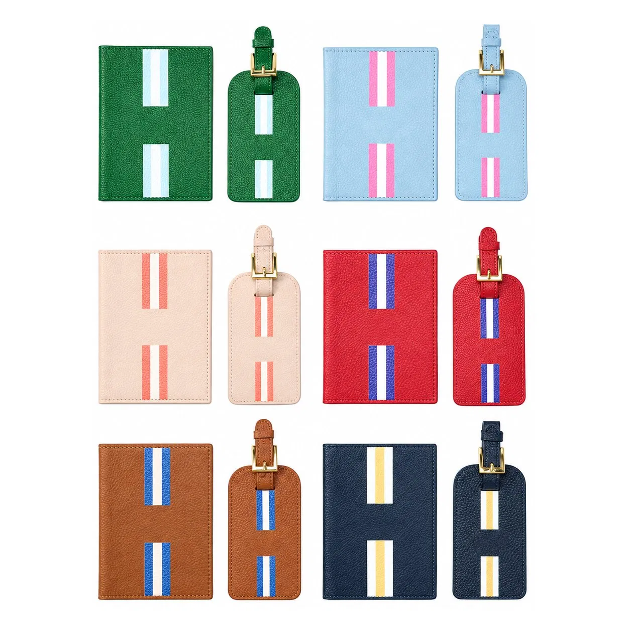 Custom PU Leather Travel Luggage Tag with Adjustable Buckle Strap and Privacy ID Holder