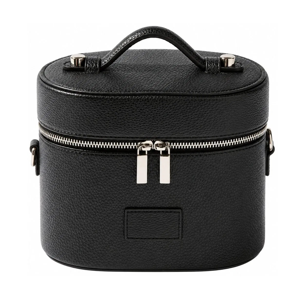 Portable Travel Cosmetic Bag with Removable Dividers and Dual Zipper Closure