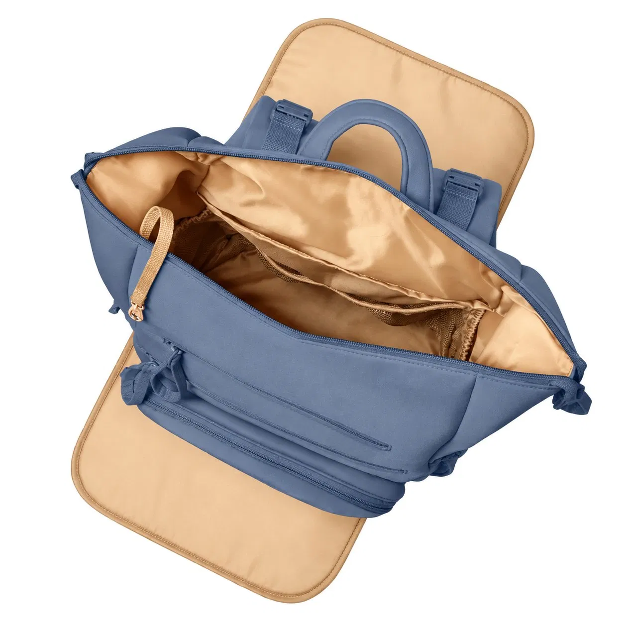 Neoprene Diaper Backpack with Zipper Closure and Large Capacity for Travel