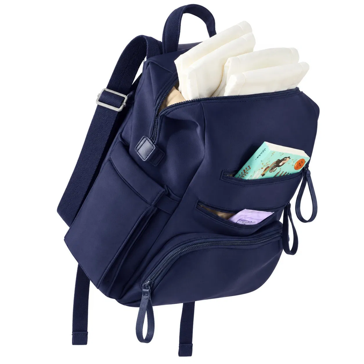 Neoprene Mommy Diaper Backpack with Large Capacity and Zipper Closure