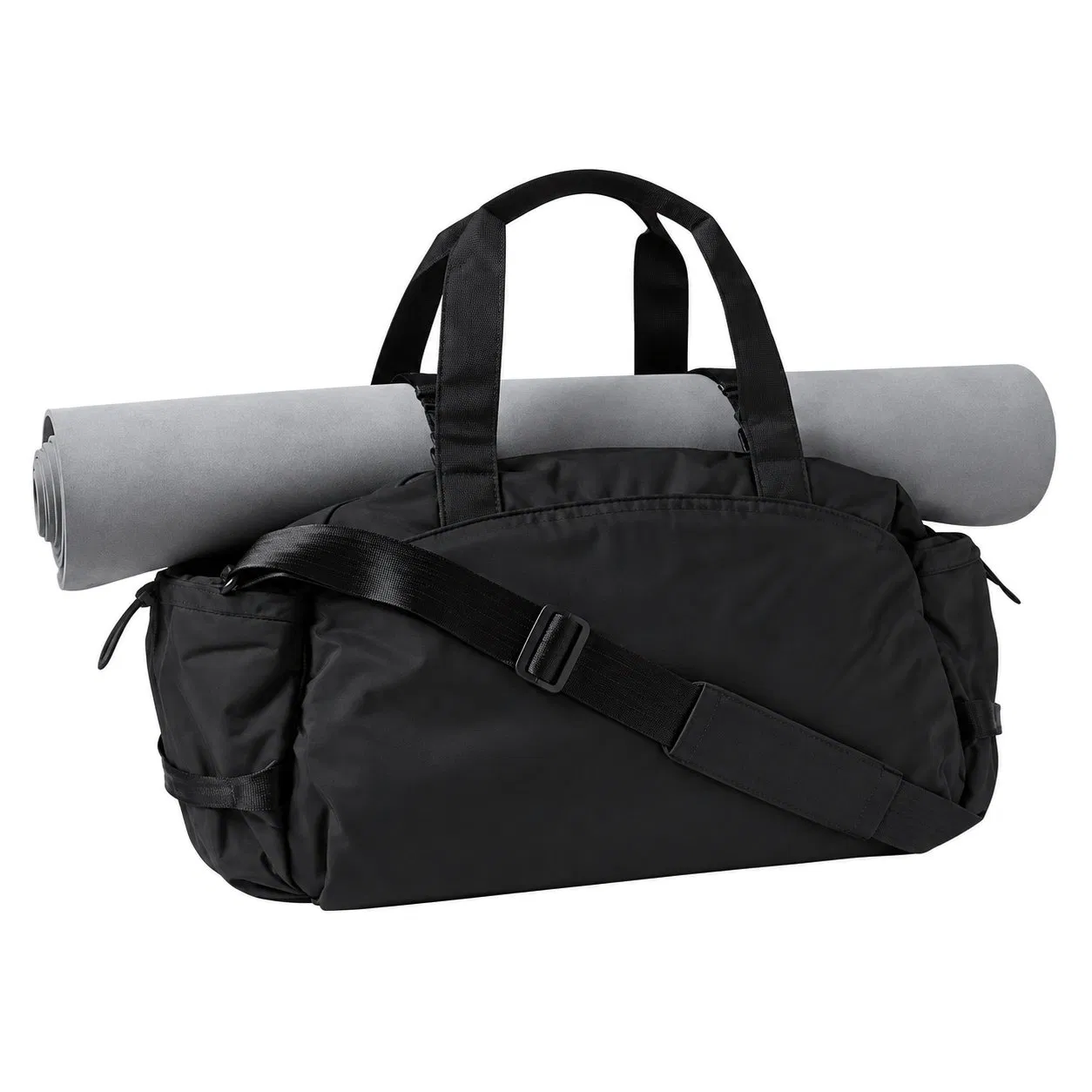 Polyester Gym Travel Duffel Bag with Shoe Compartment and Adjustable Strap