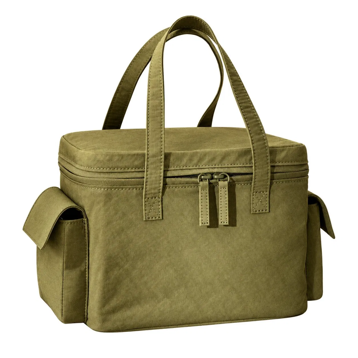 Nylon Insulated Lunch Tote Bag with PEVA Lining Handles and Side Pockets