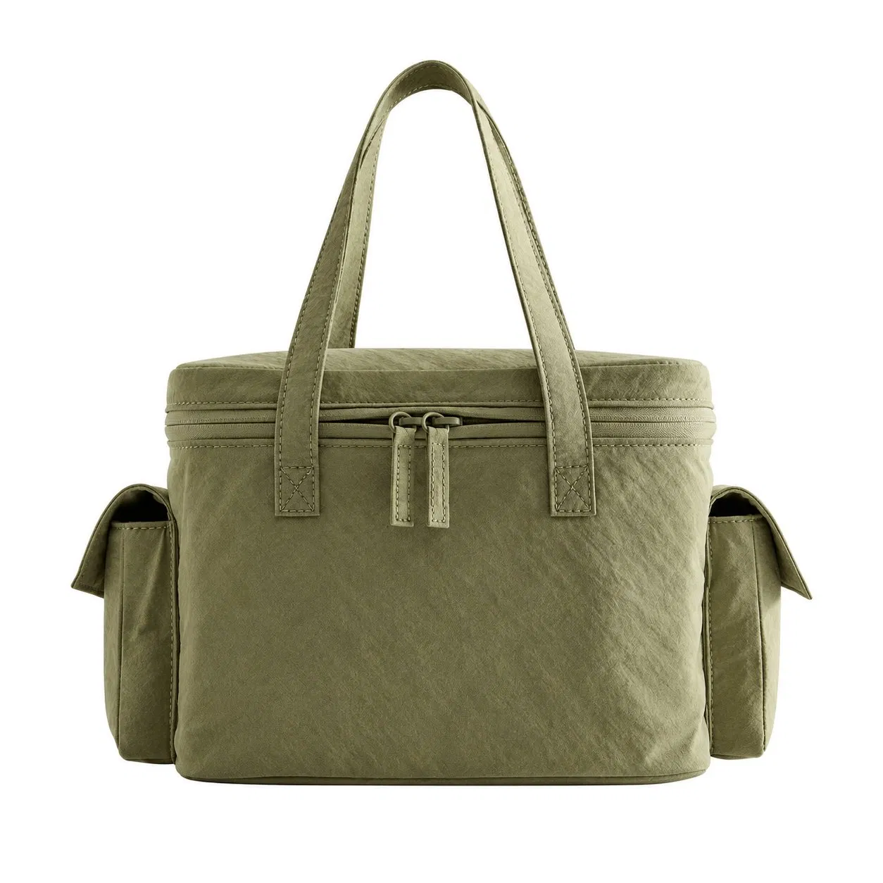 Nylon Insulated Lunch Tote Bag with PEVA Lining Handles and Side Pockets