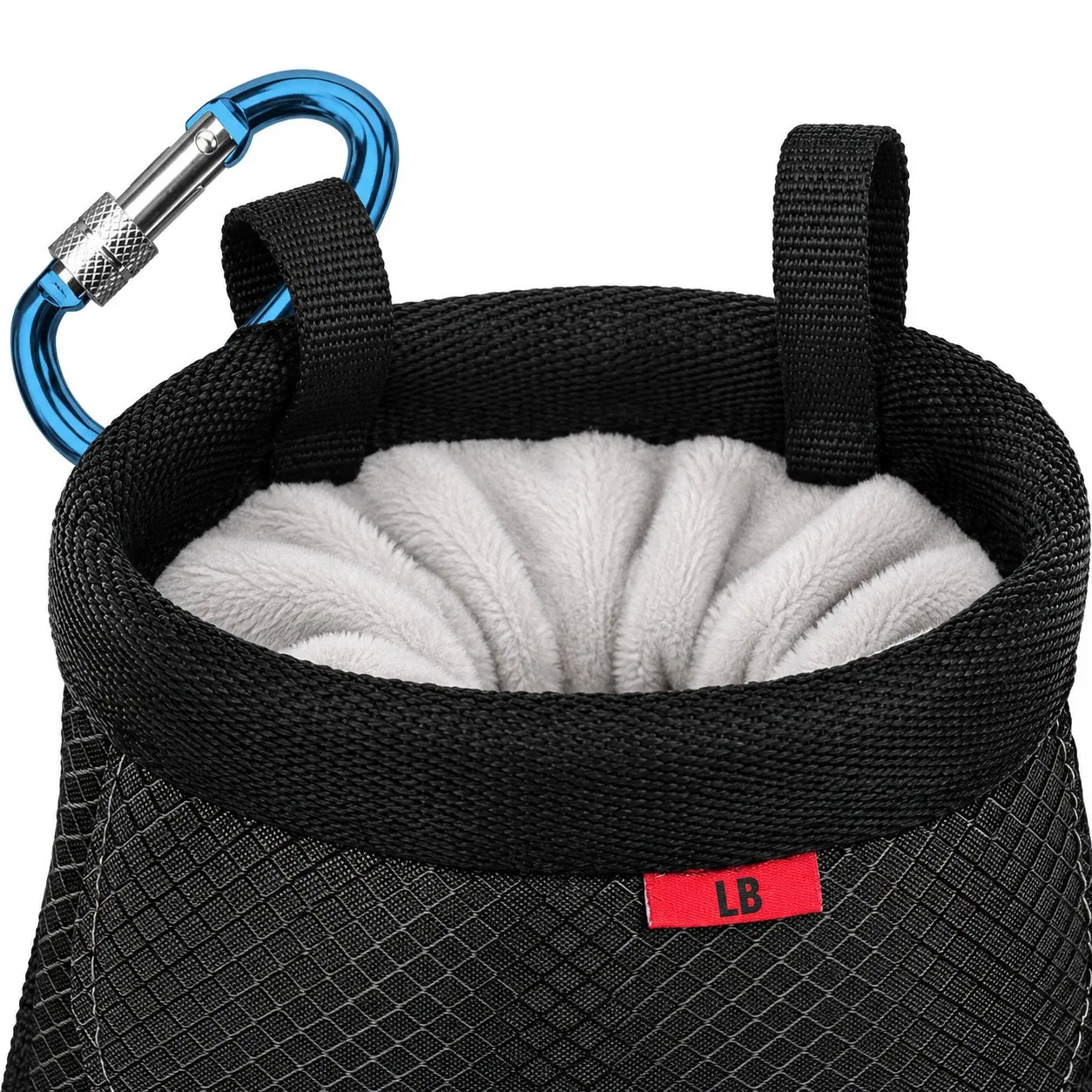 Rock Climbing Chalk Bag with Two Zipper Pockets Drawstring Closure and Fleece Lining