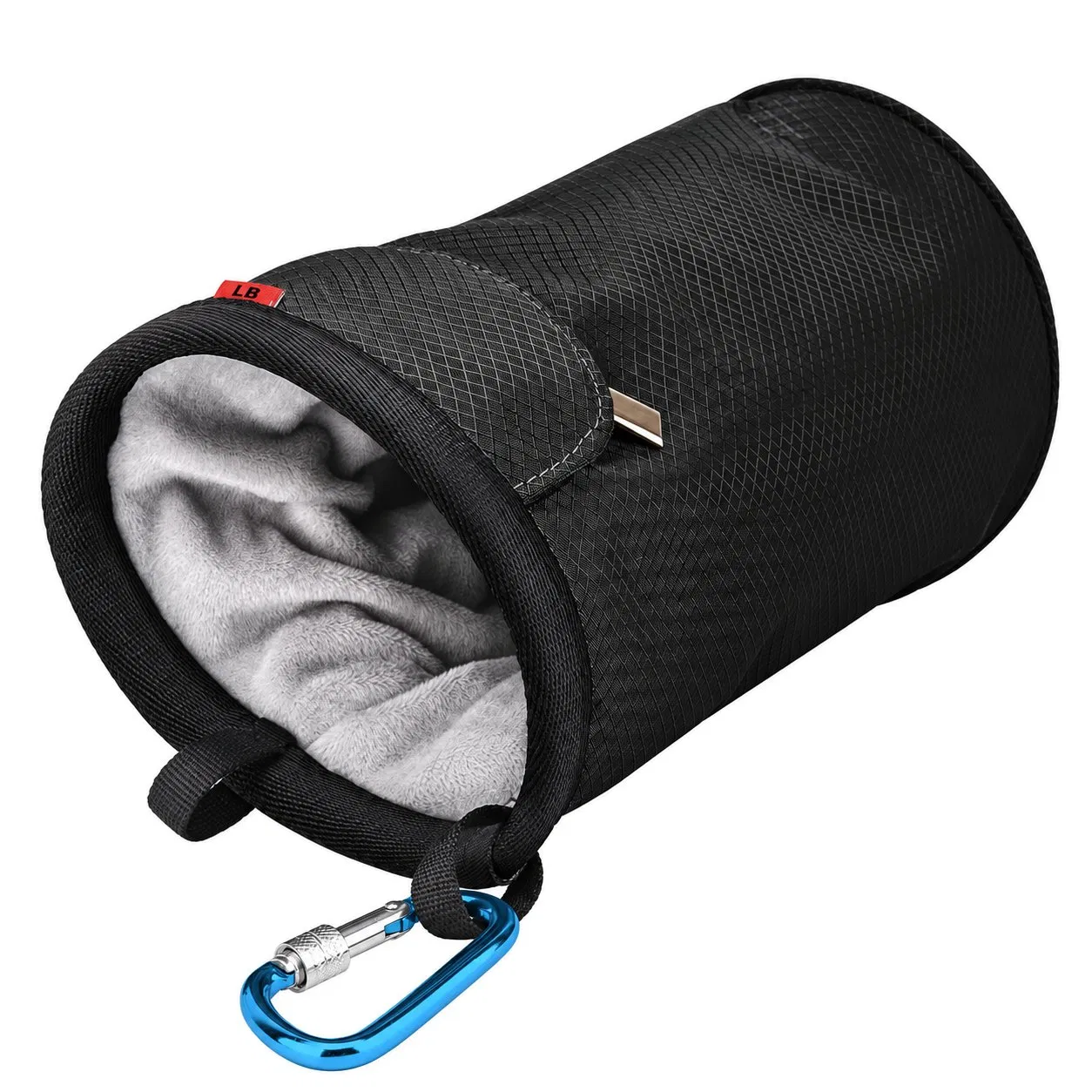 Rock Climbing Chalk Bag with Two Zipper Pockets Drawstring Closure and Fleece Lining