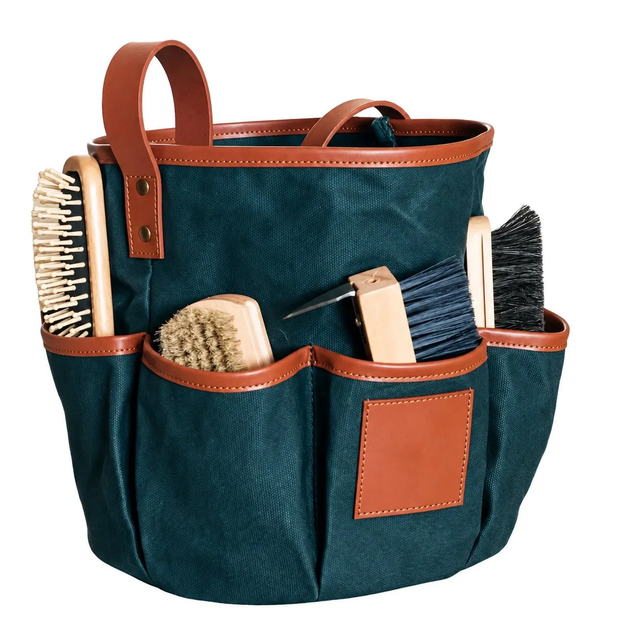 Horse Grooming Tool Organizer Tote Bag with Buckle Closure and Custom Logo
