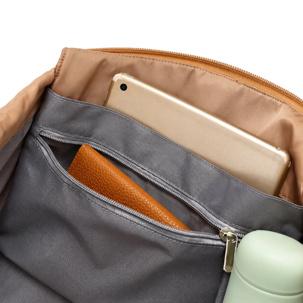 Multifunctional Tote Bag with Fifteen Pockets and Adjustable Shoulder Strap