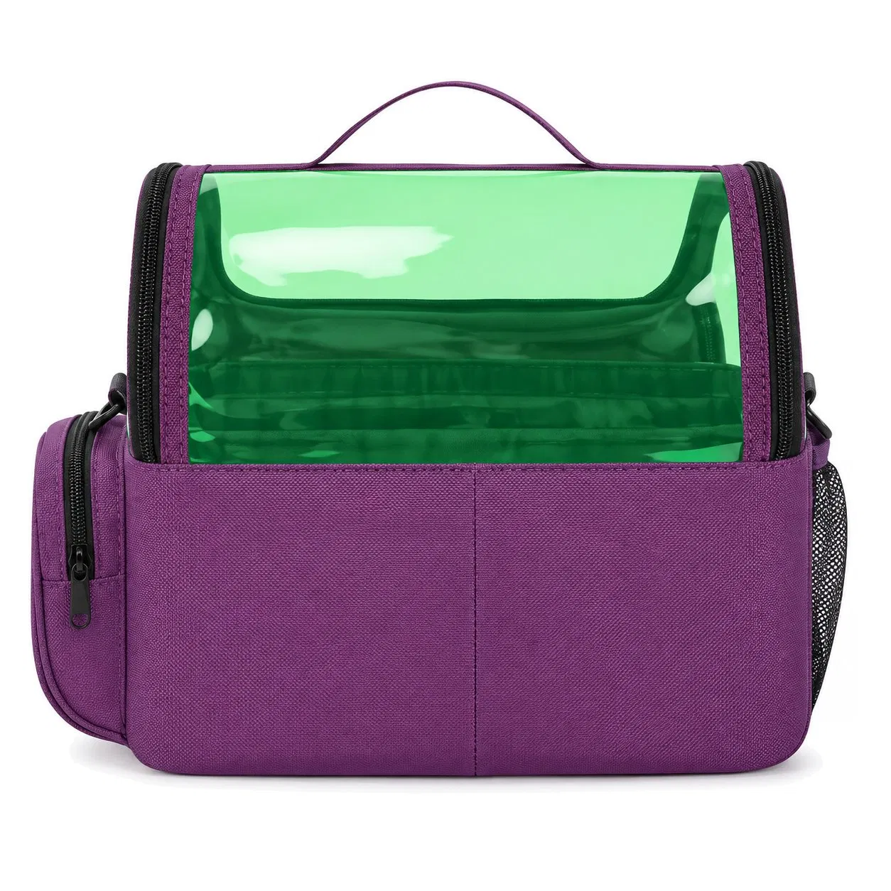 Transparent PVC Cosmetic Travel Organizer Bag with Zipper Closure and Soft Handle