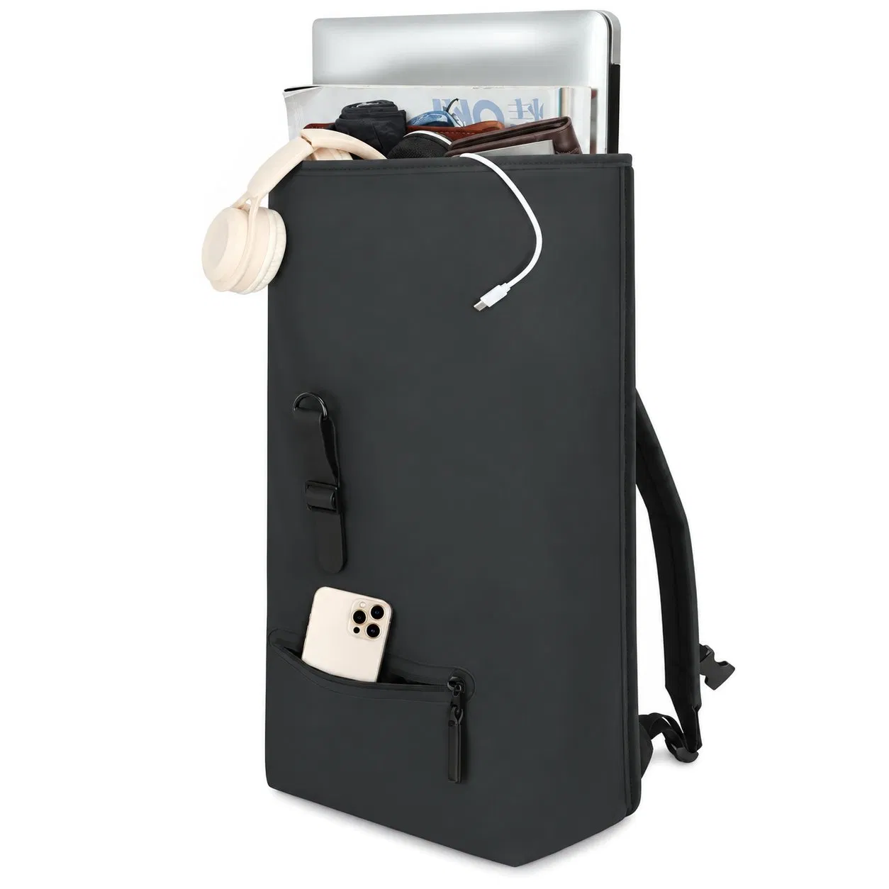 Roll Top Laptop Backpack with Expandable Storage and Computer Compartment