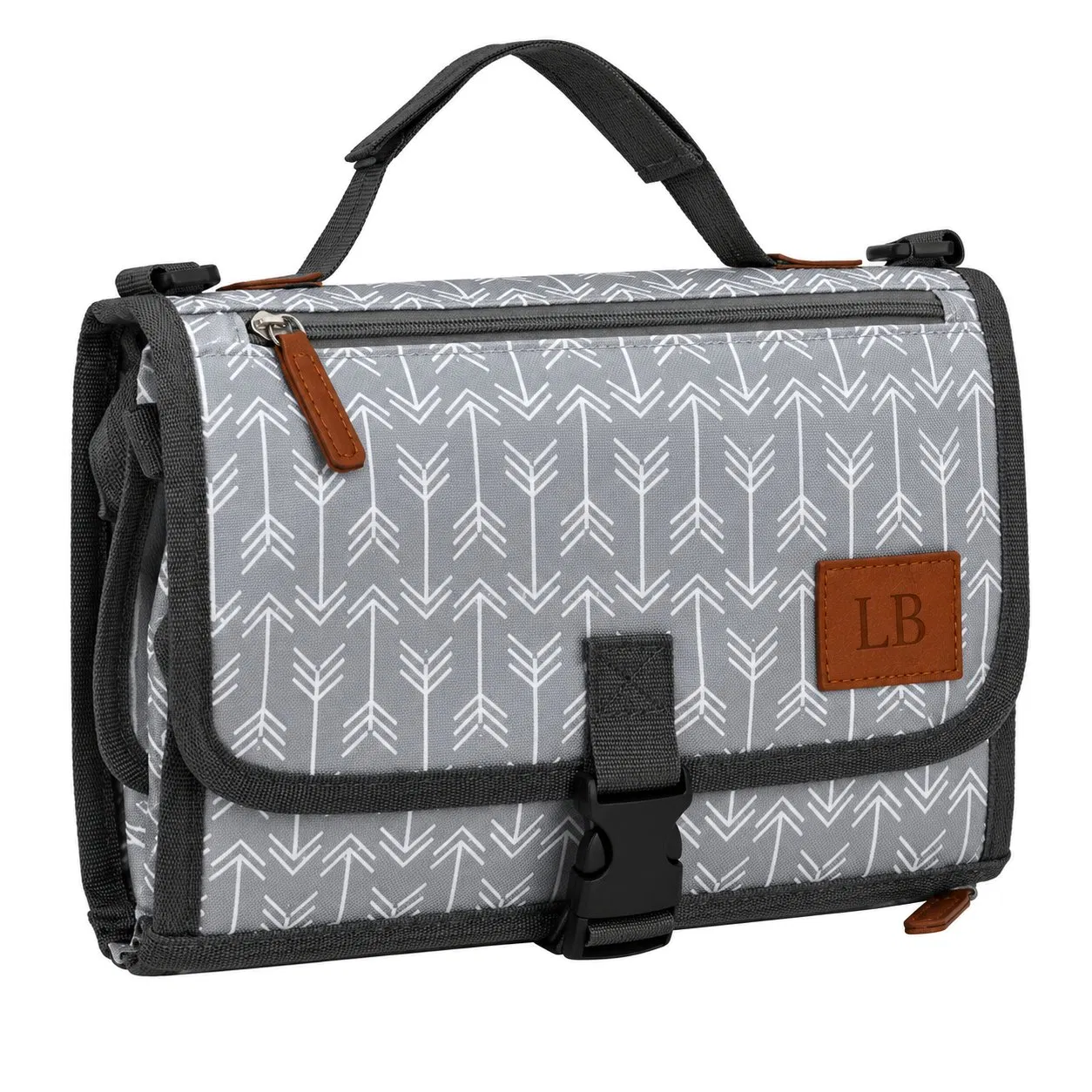 Foldable Baby Changing Mat Organizer Bag with Mesh Pockets and Detachable Strap