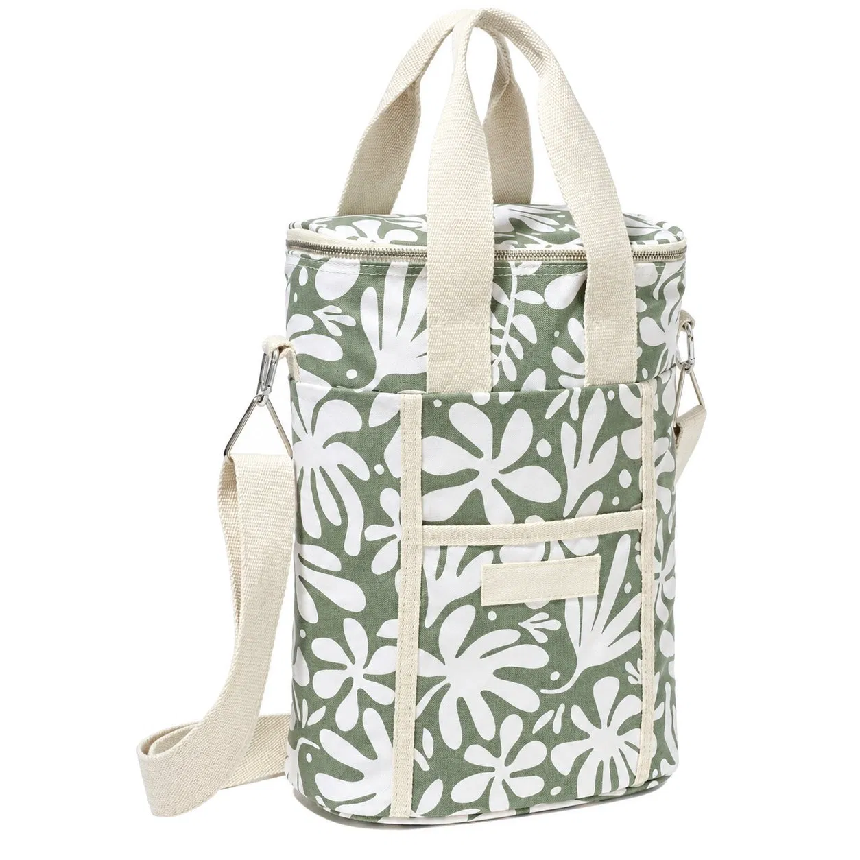 Padded Insulated Wine Bottle Carrier Tote Bag with Zipper for Picnics and Travel