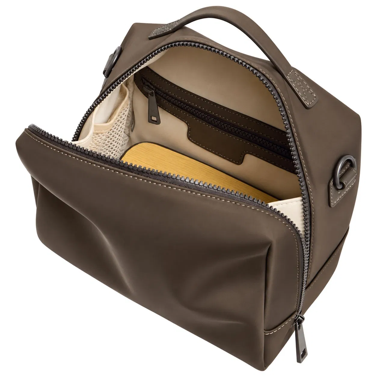 Nylon Insulated Lunch Bag with Wide Zipper Opening and Organizer Pockets