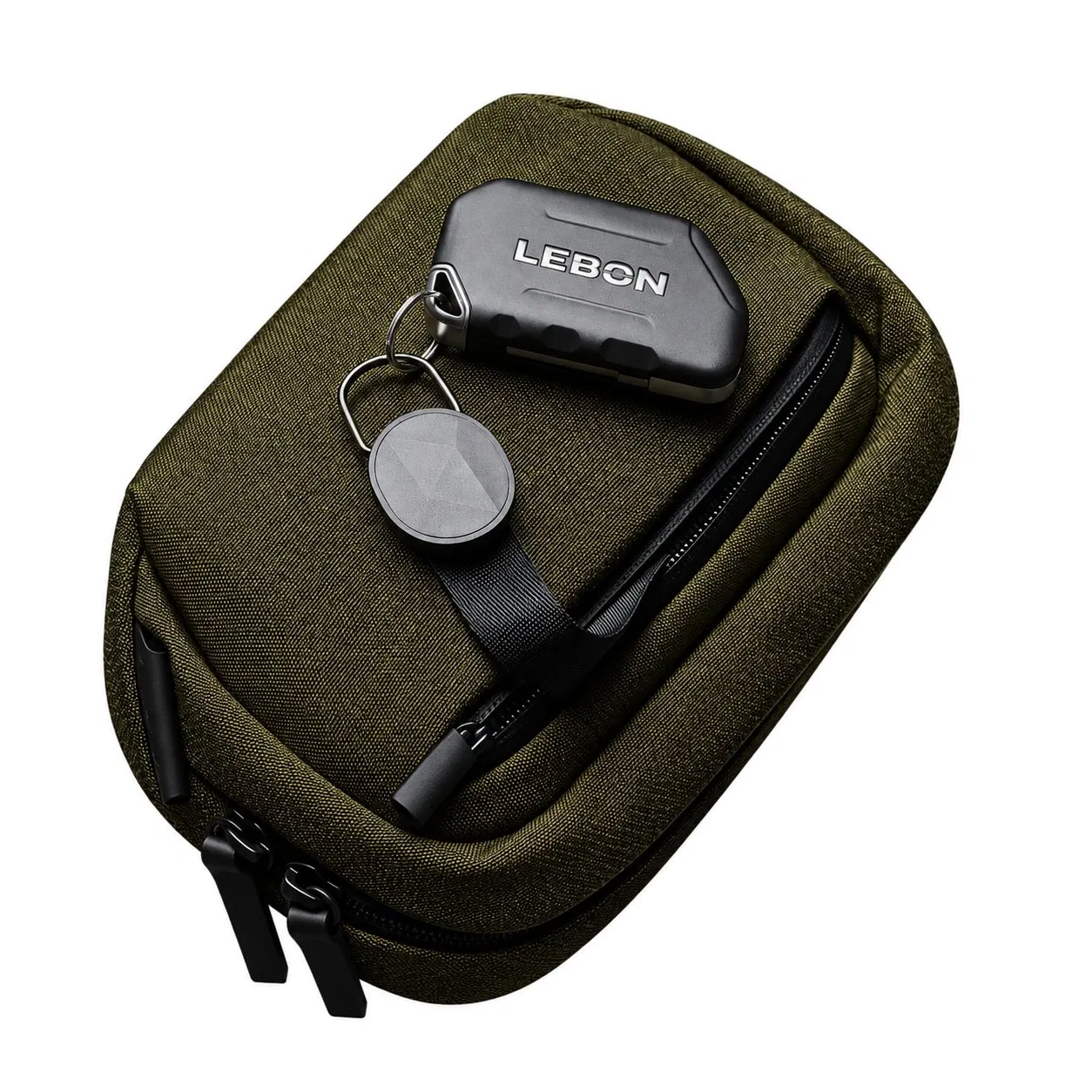 Nylon Waist Sling Bag with Adjustable Belt and Zipper Pockets