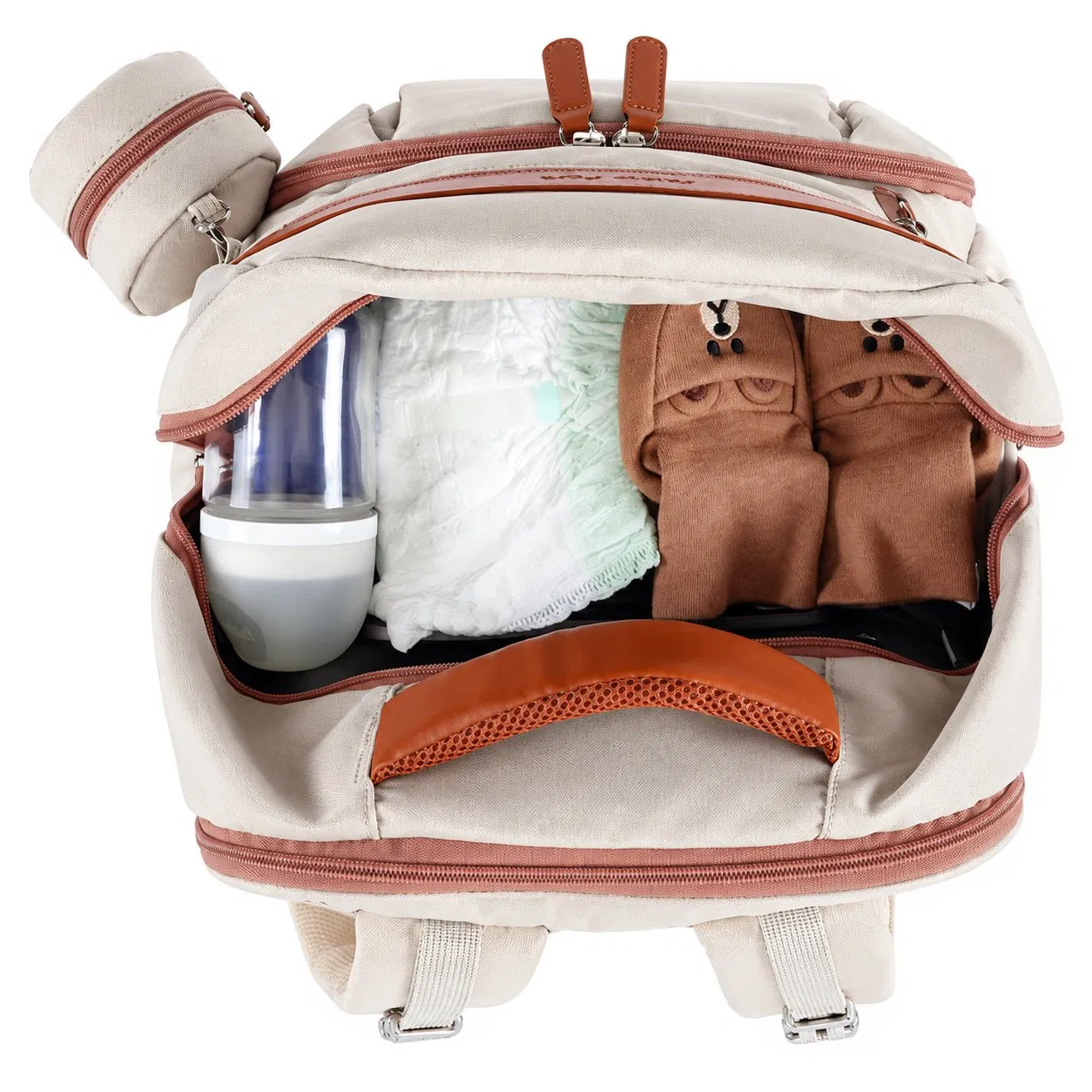 Oxford Diaper Backpack with Zipper and USB Port