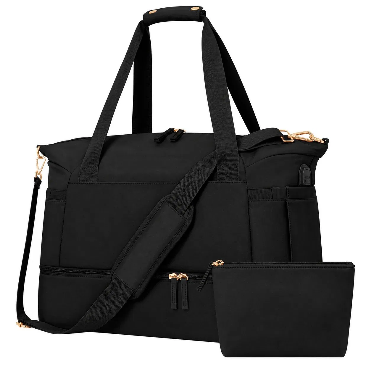 Foldable Gym Travel Duffel Bag with Custom Printed Logo and Zipper Closure