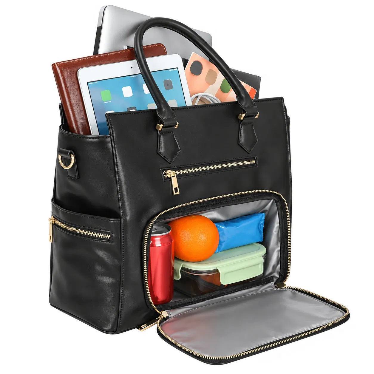 PU Laptop Lunch Tote Bag for Women