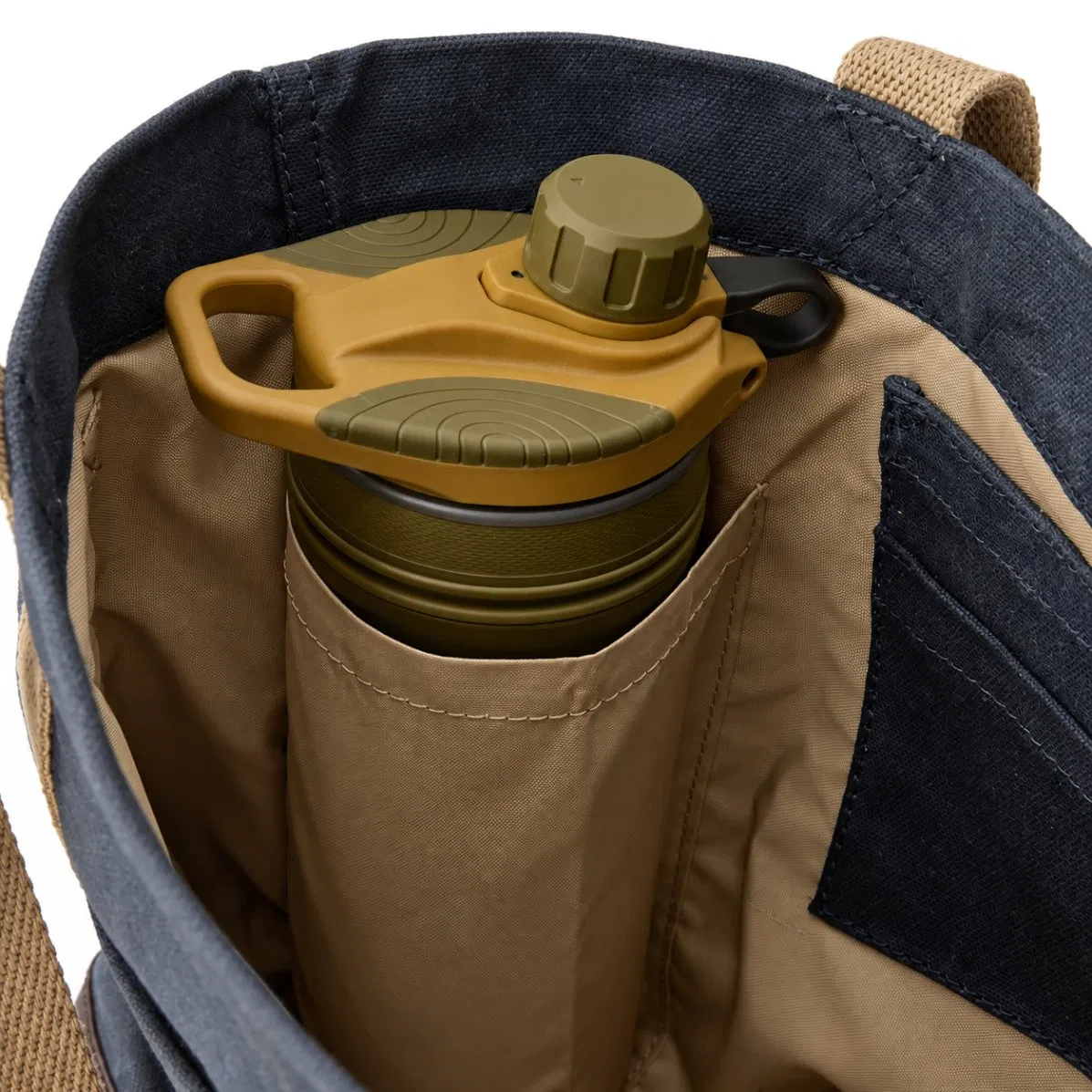 Waxed Canvas Tote Bag with Leather Reinforced Base