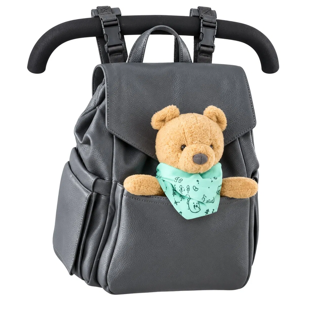 Custom PU Leather Diaper Backpack with Changing Pad