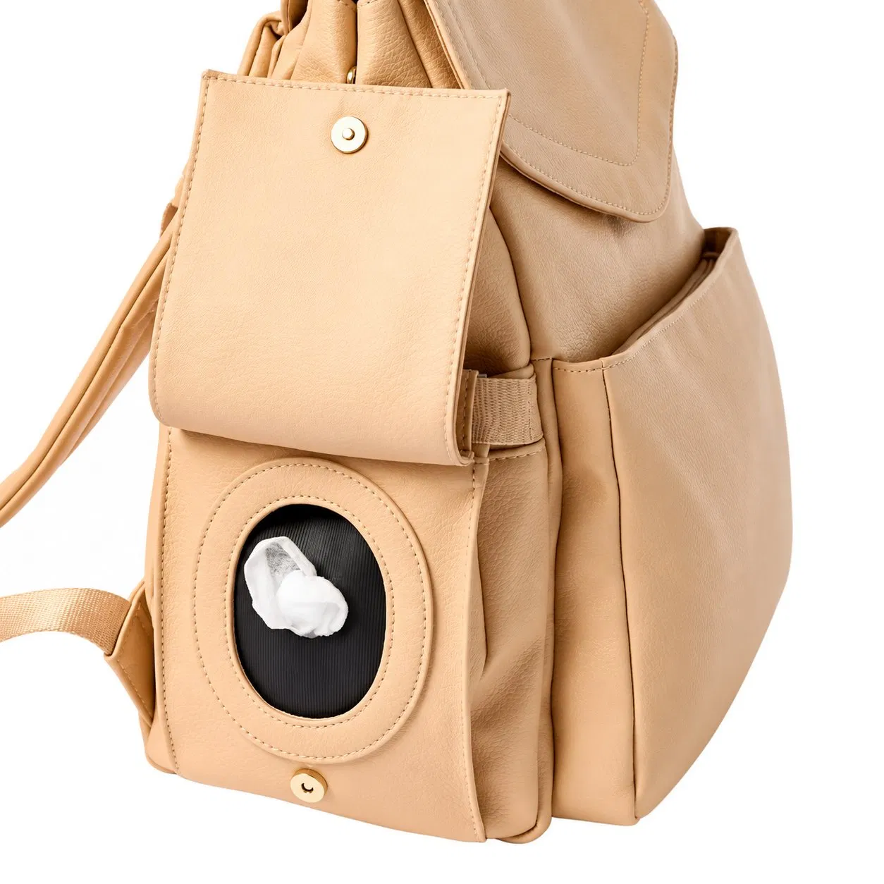 Custom PU Leather Diaper Backpack with Changing Pad