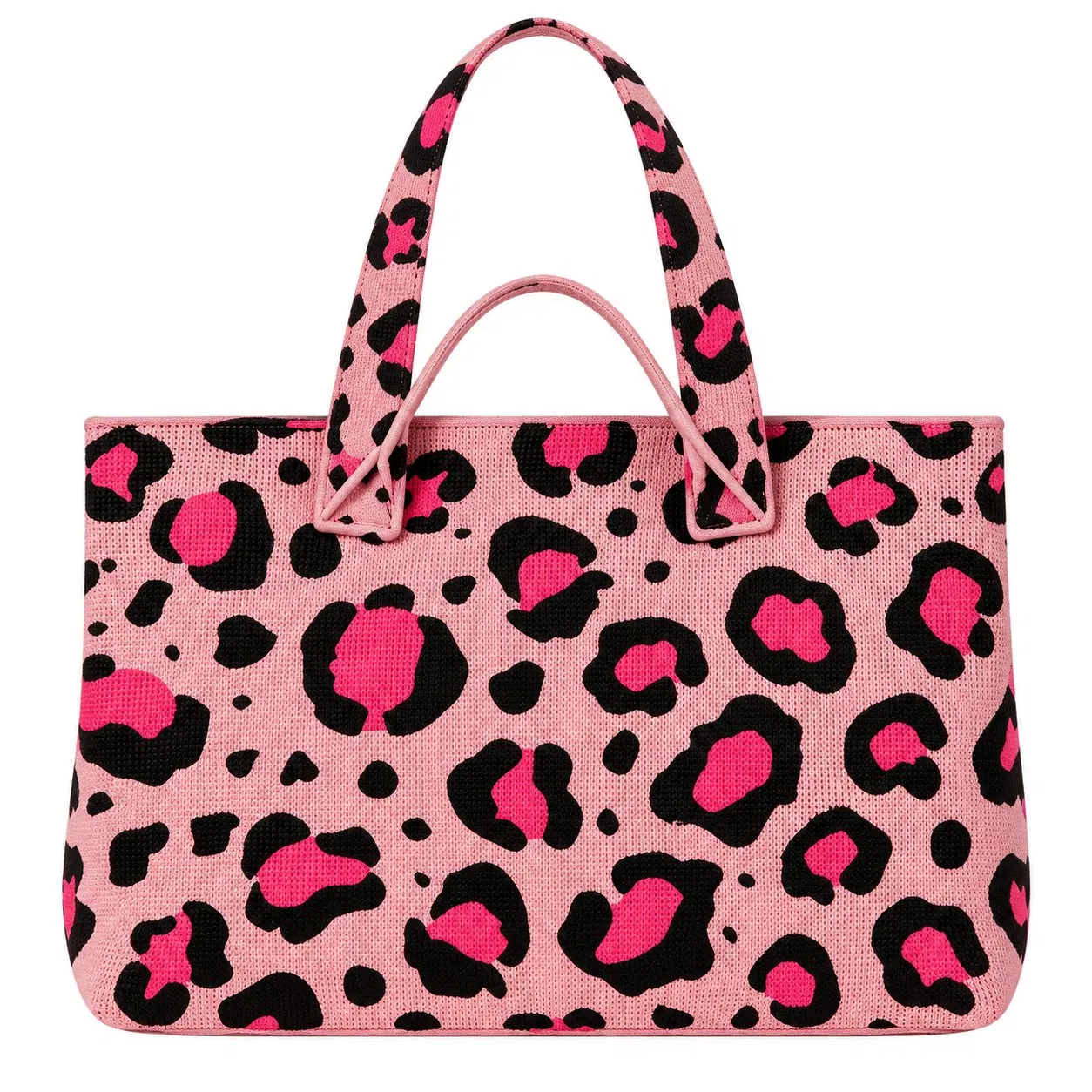 Women Custom Logo Knitted Tote with Dual Handles