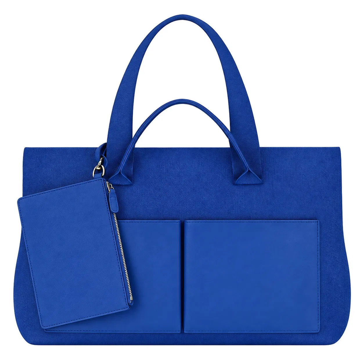Women Knitted Tote Bag with Cosmetic Pouch
