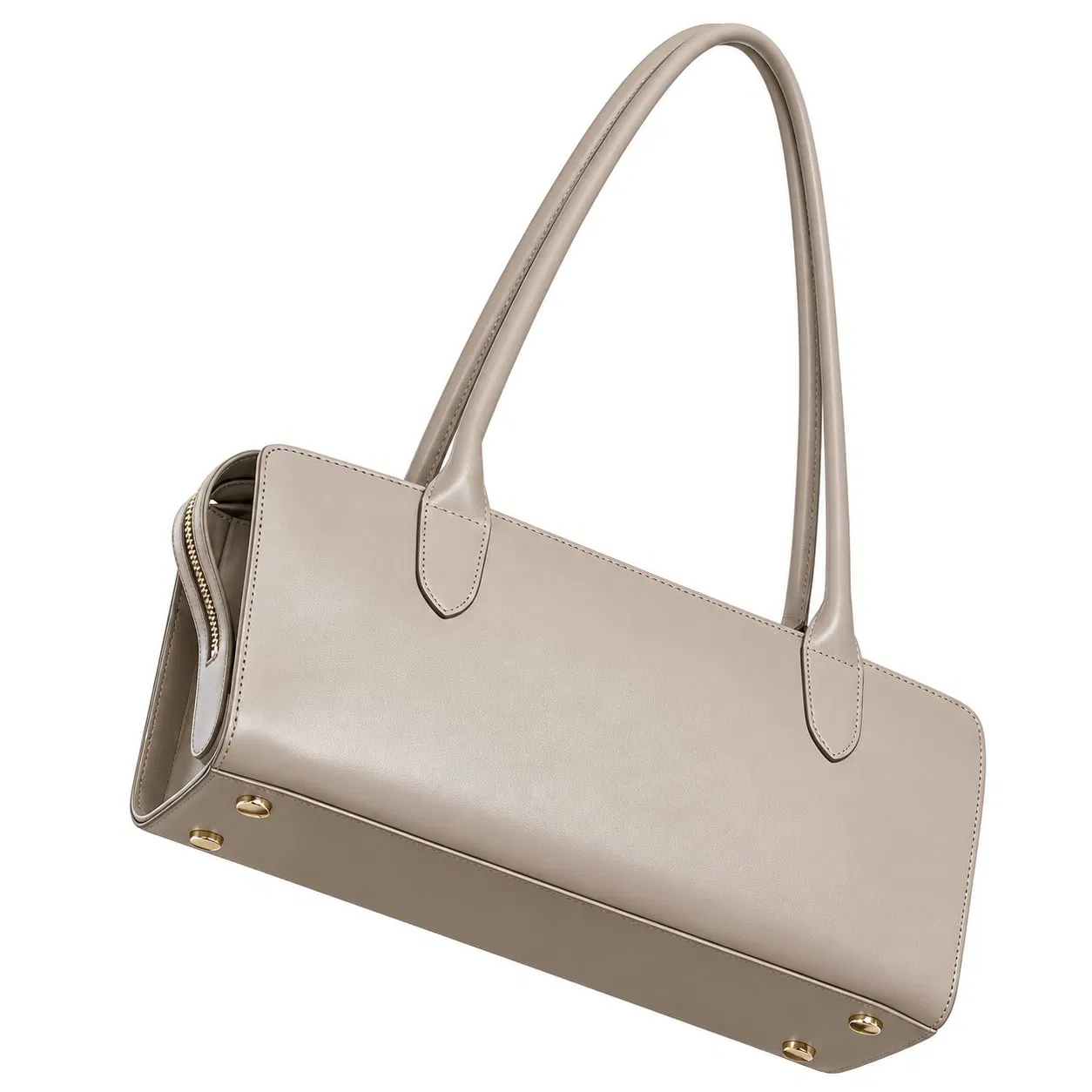 Custom PU Leather Women Zipper Shoulder Handbag