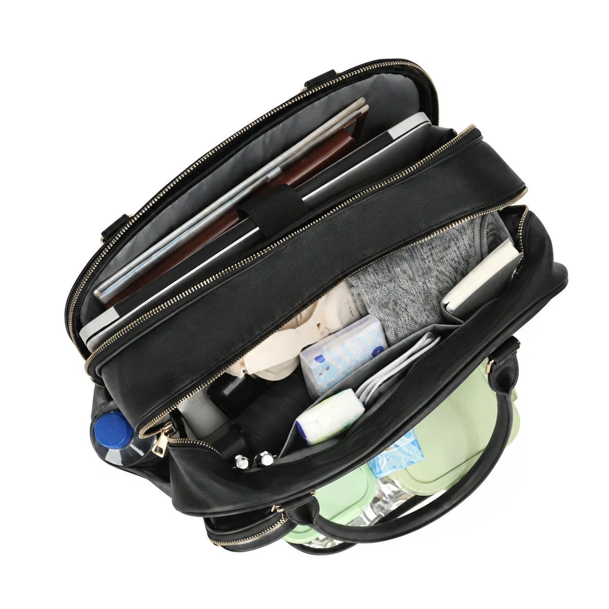 Custom PU Leather Insulated Office Lunch Cooler Tote