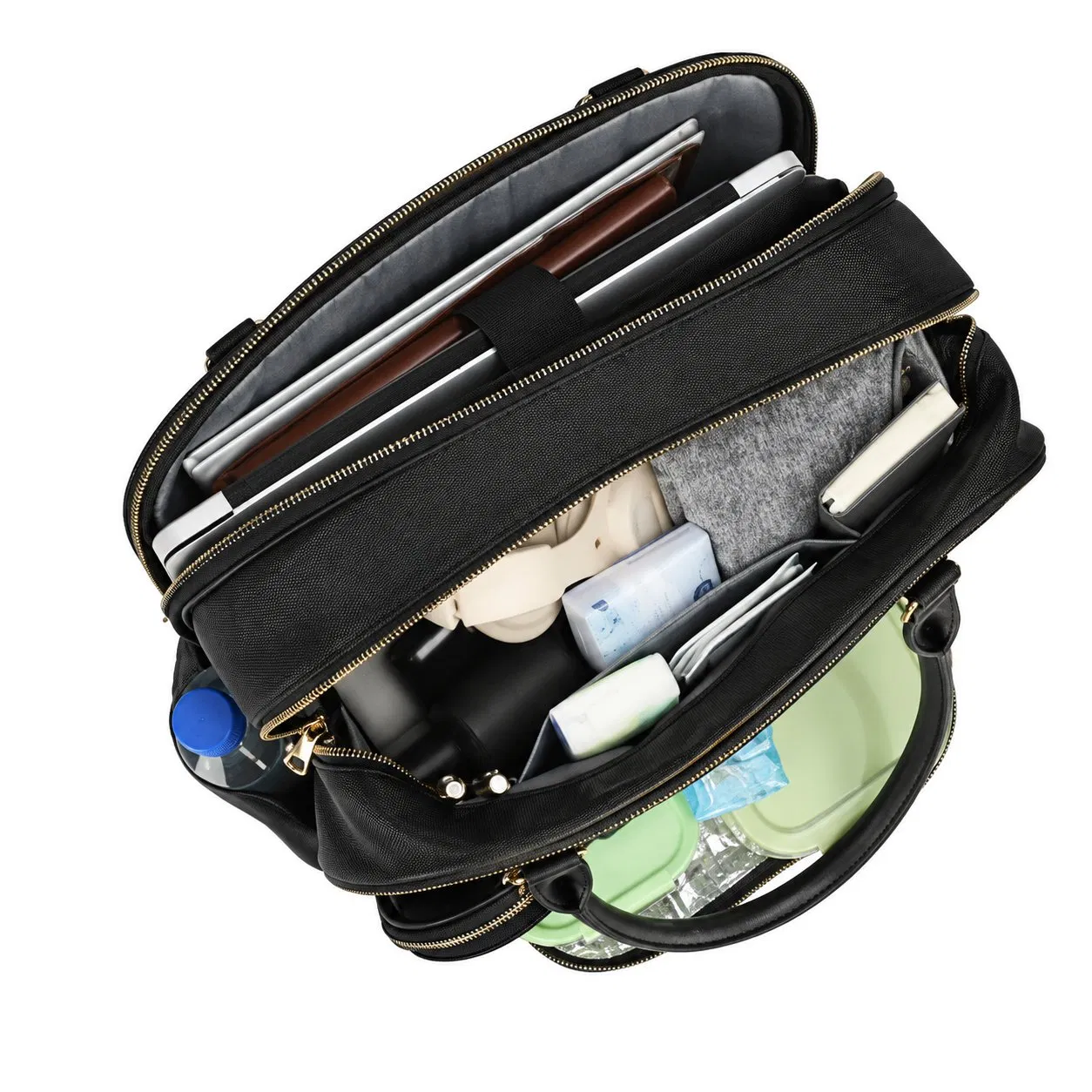Custom PU Leather Insulated Work Lunch Tote Bag