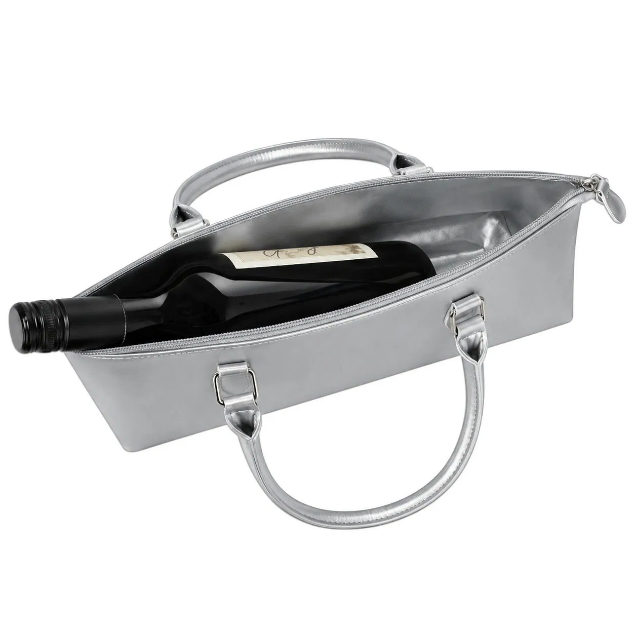 Custom PU Insulated Wine Cooler Shoulder Tote Bag