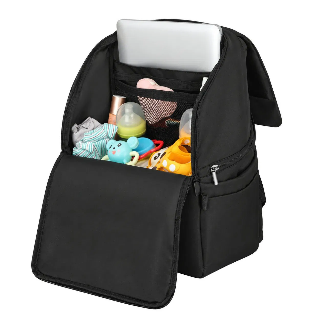 Custom Polyester Diaper Backpack with Foldable Changing Station