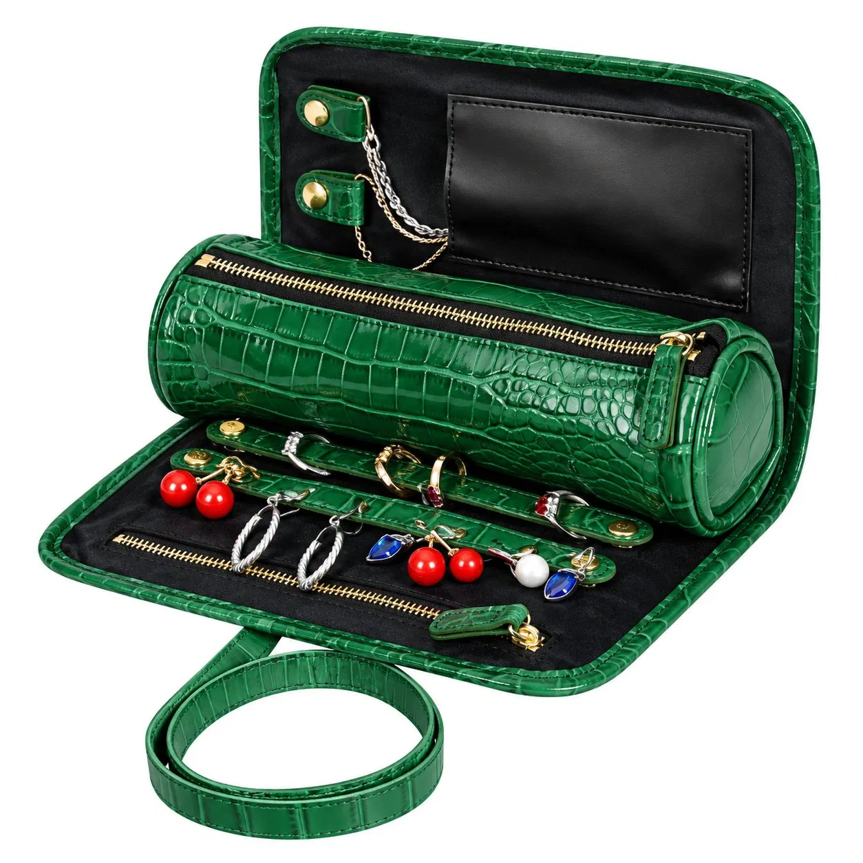 Custom PU Leather Travel Jewelry Organizer Pouch Bag
