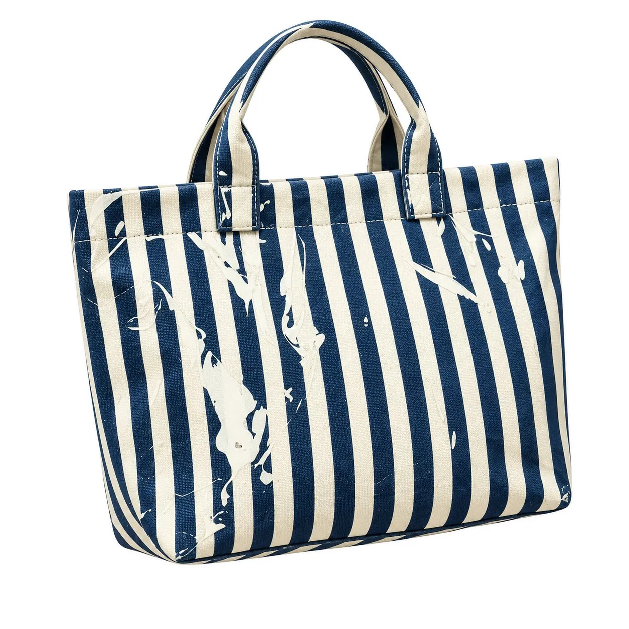 Custom Vintage Striped PVC Beach Shopping Tote Bag