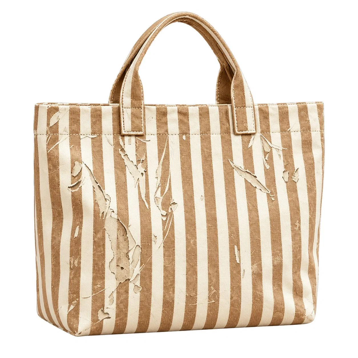 Custom Vintage Striped PVC Beach Shopping Tote Bag