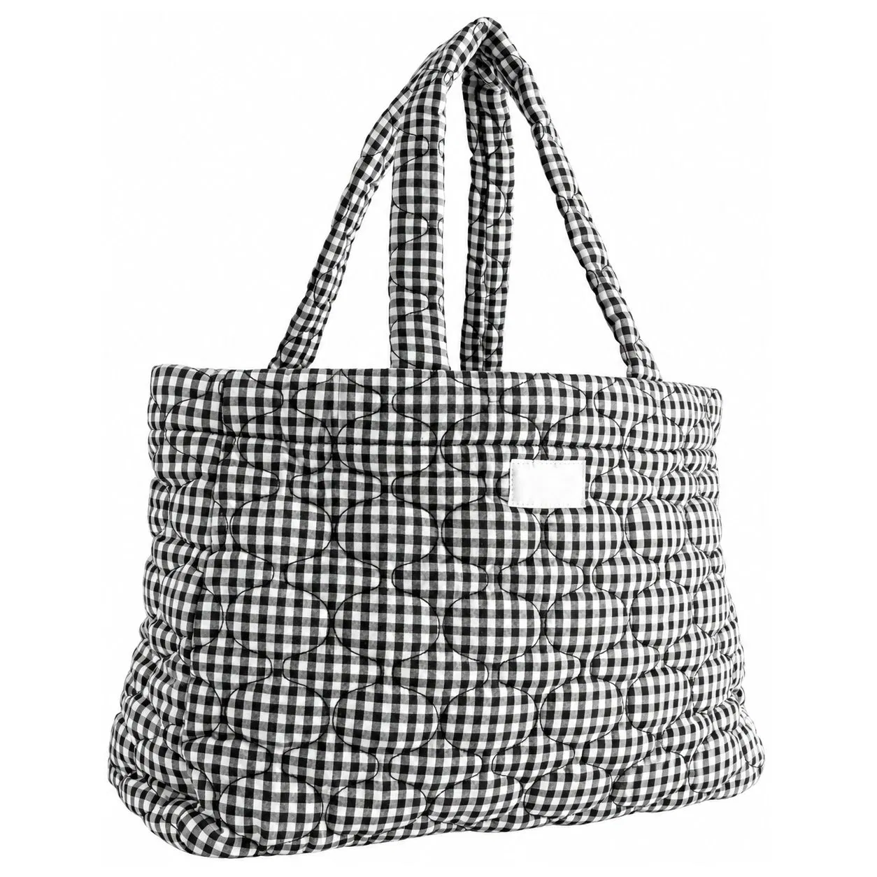 Custom Women Quilted Zipper Top Handle Shoulder Bag