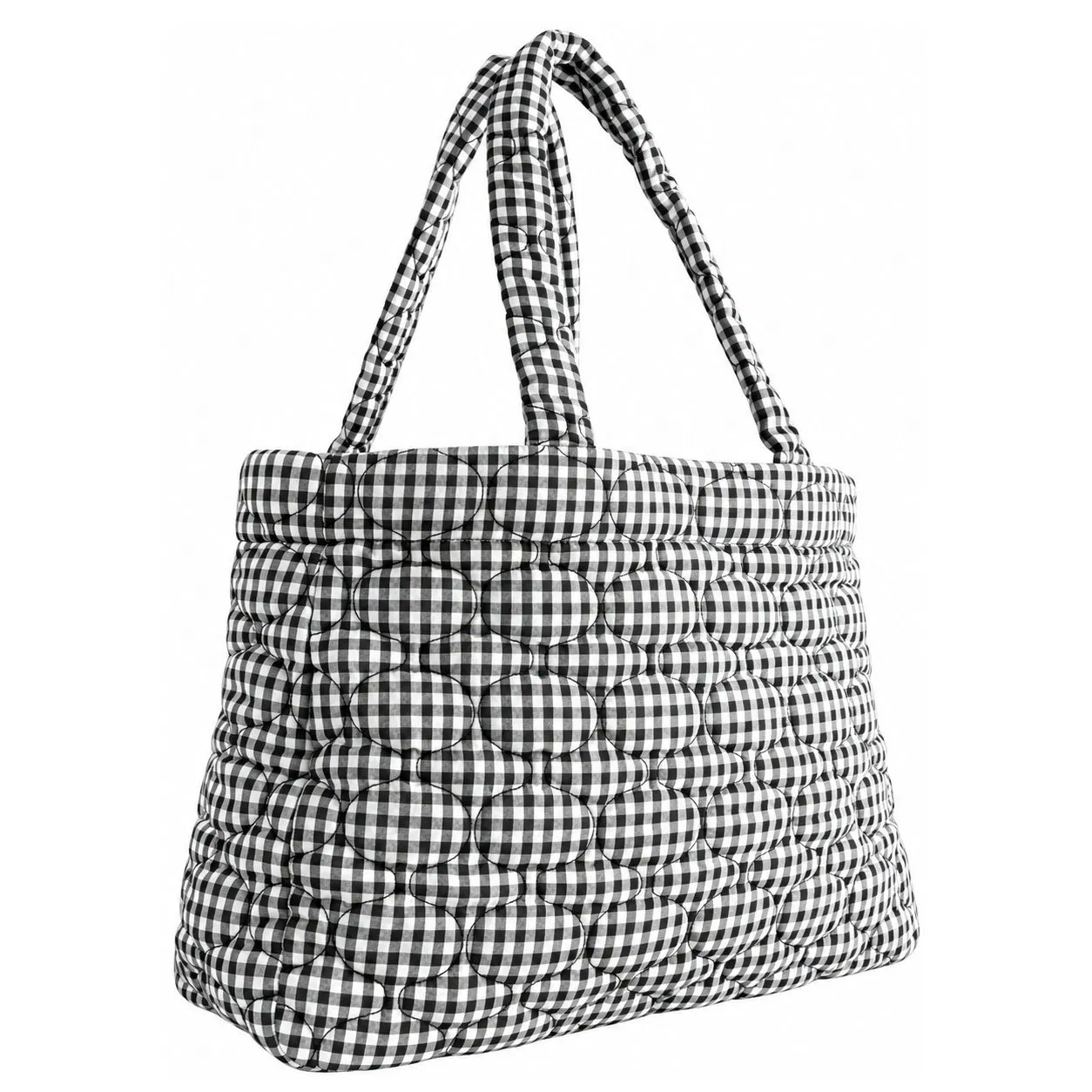 Custom Women Quilted Zipper Top Handle Shoulder Bag