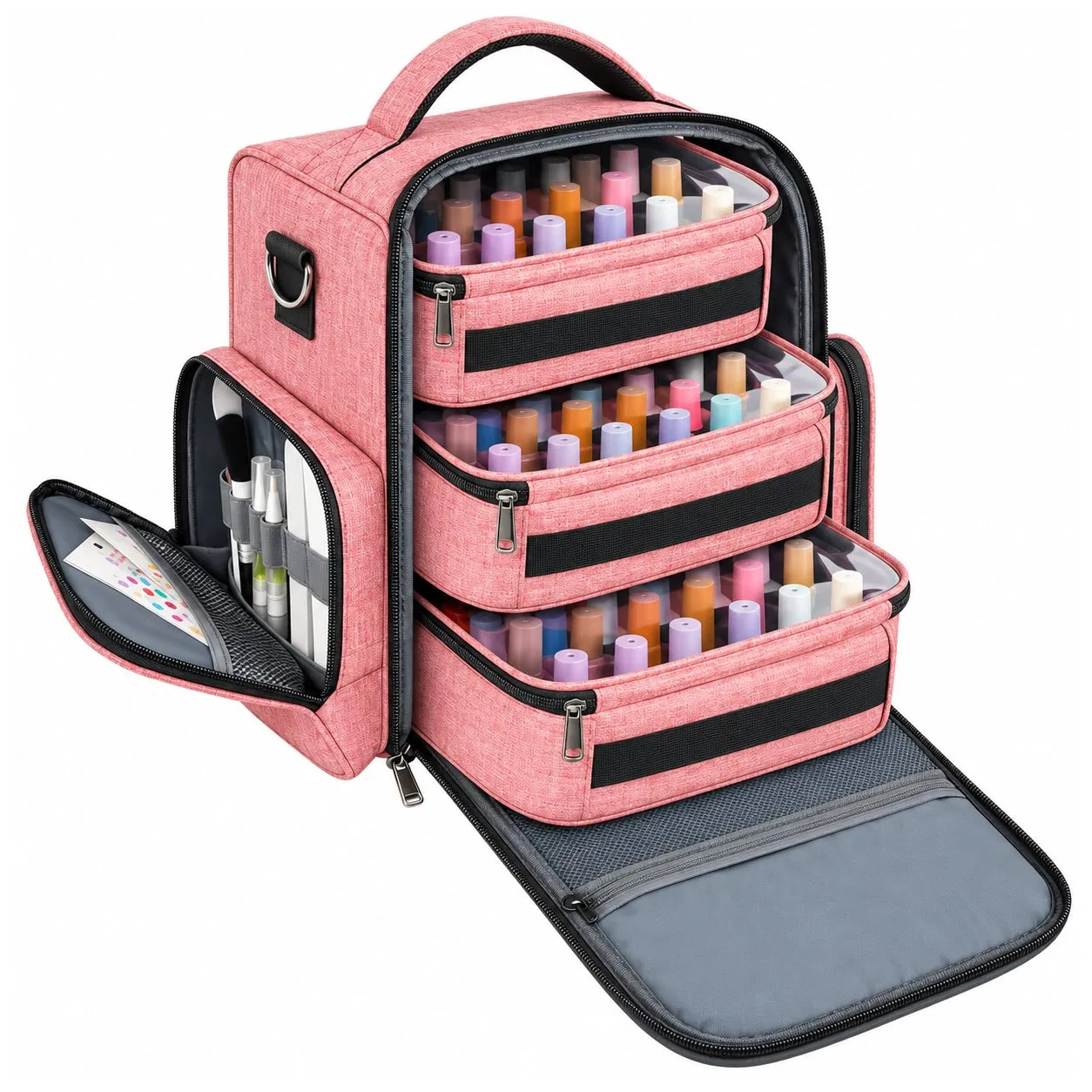 Custom Polyester Nail Polish Organizer Travel Backpack Bag