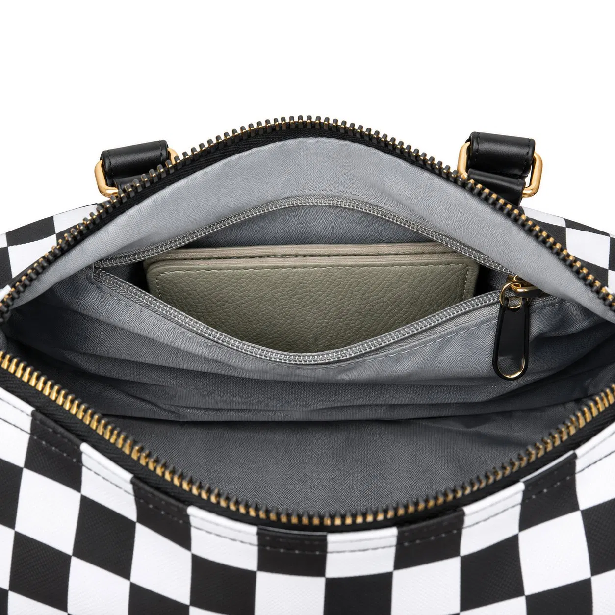 Custom Women Checkered Boston Crossbody Shoulder Handbag