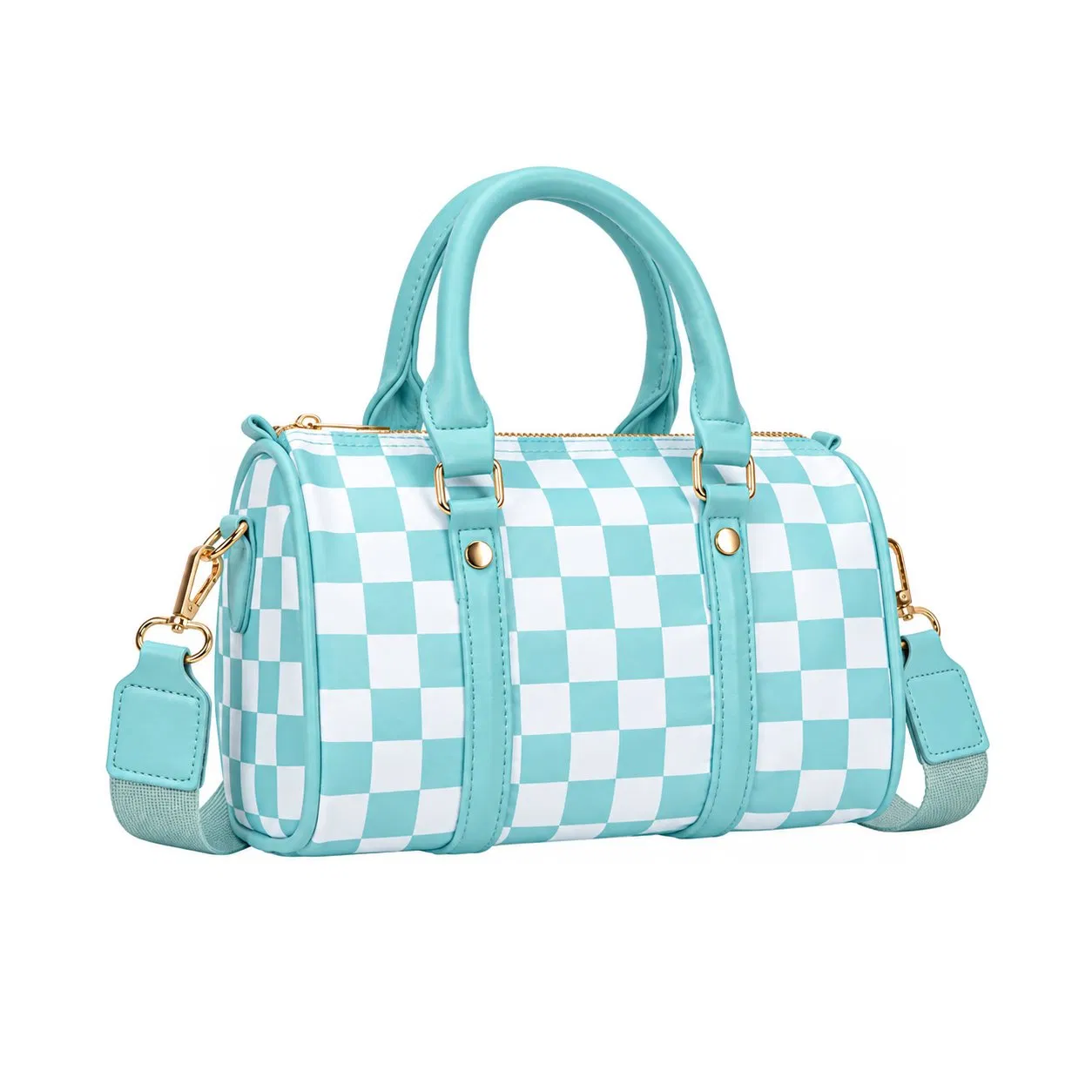 Custom Women Checkered Boston Crossbody Shoulder Handbag