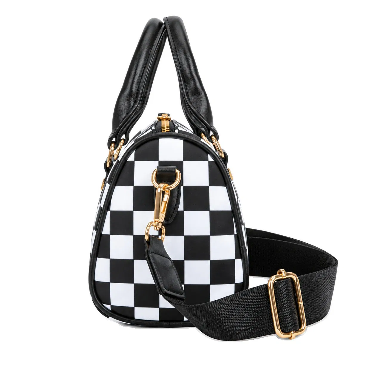 Custom Women Checkered Boston Crossbody Shoulder Handbag