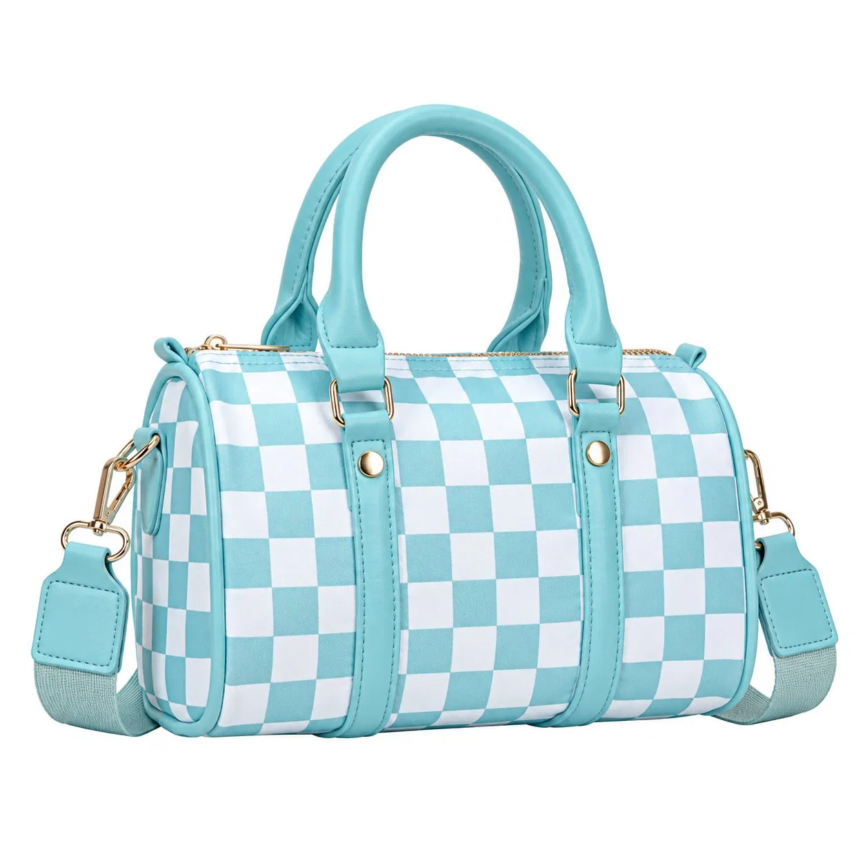 Custom Women Checkered Boston Crossbody Shoulder Handbag