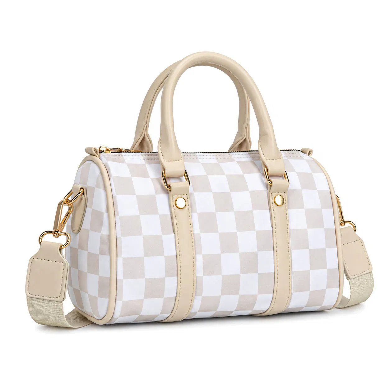 Custom Women Checkered Boston Crossbody Shoulder Handbag