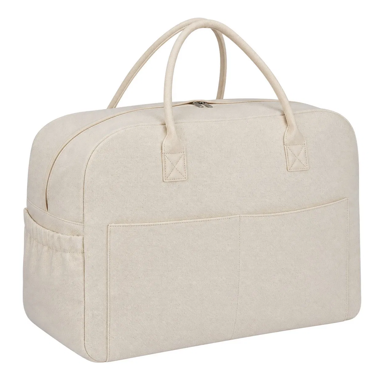 Custom Canvas Large Travel Tote Bag with Zipper