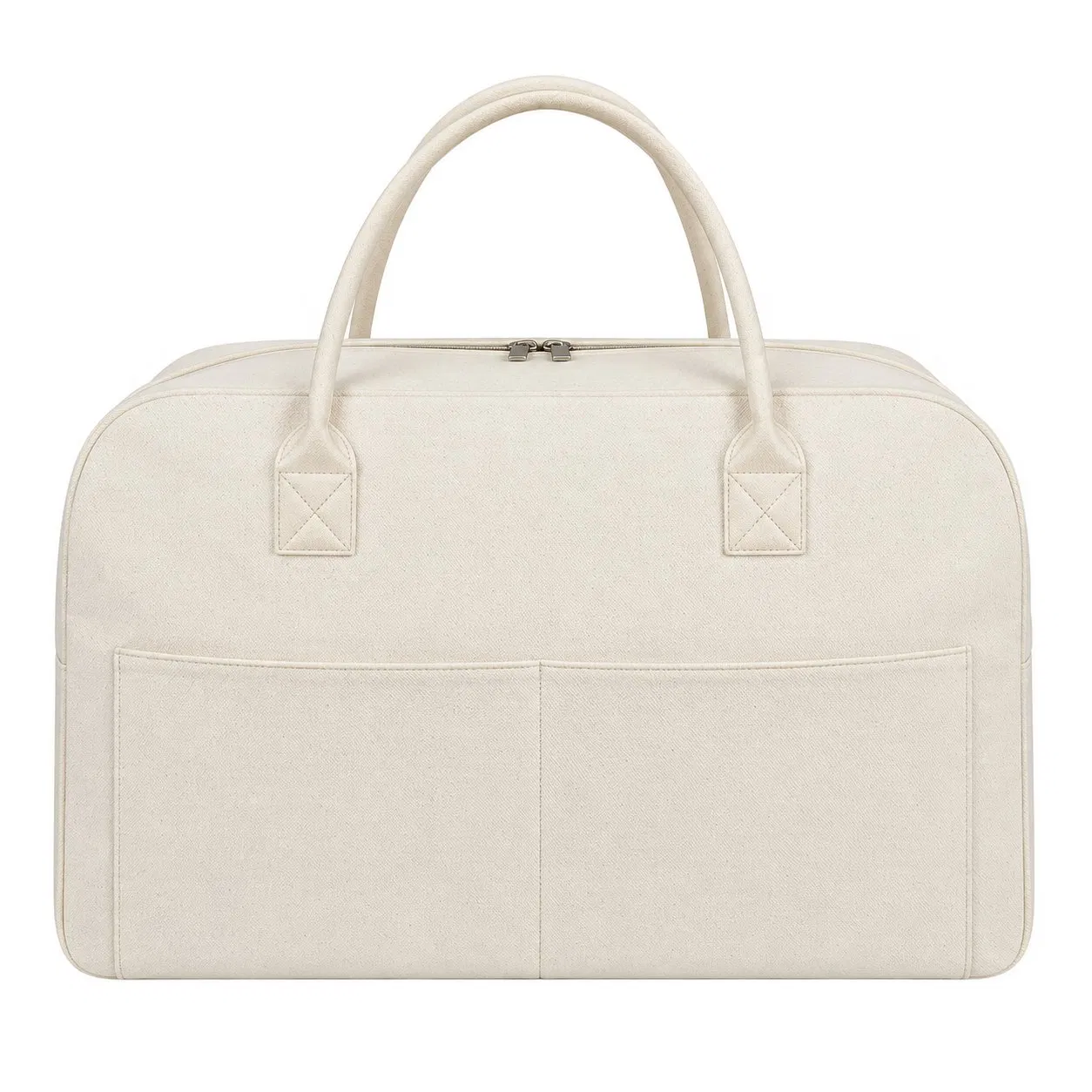 Custom Canvas Large Travel Tote Bag with Zipper