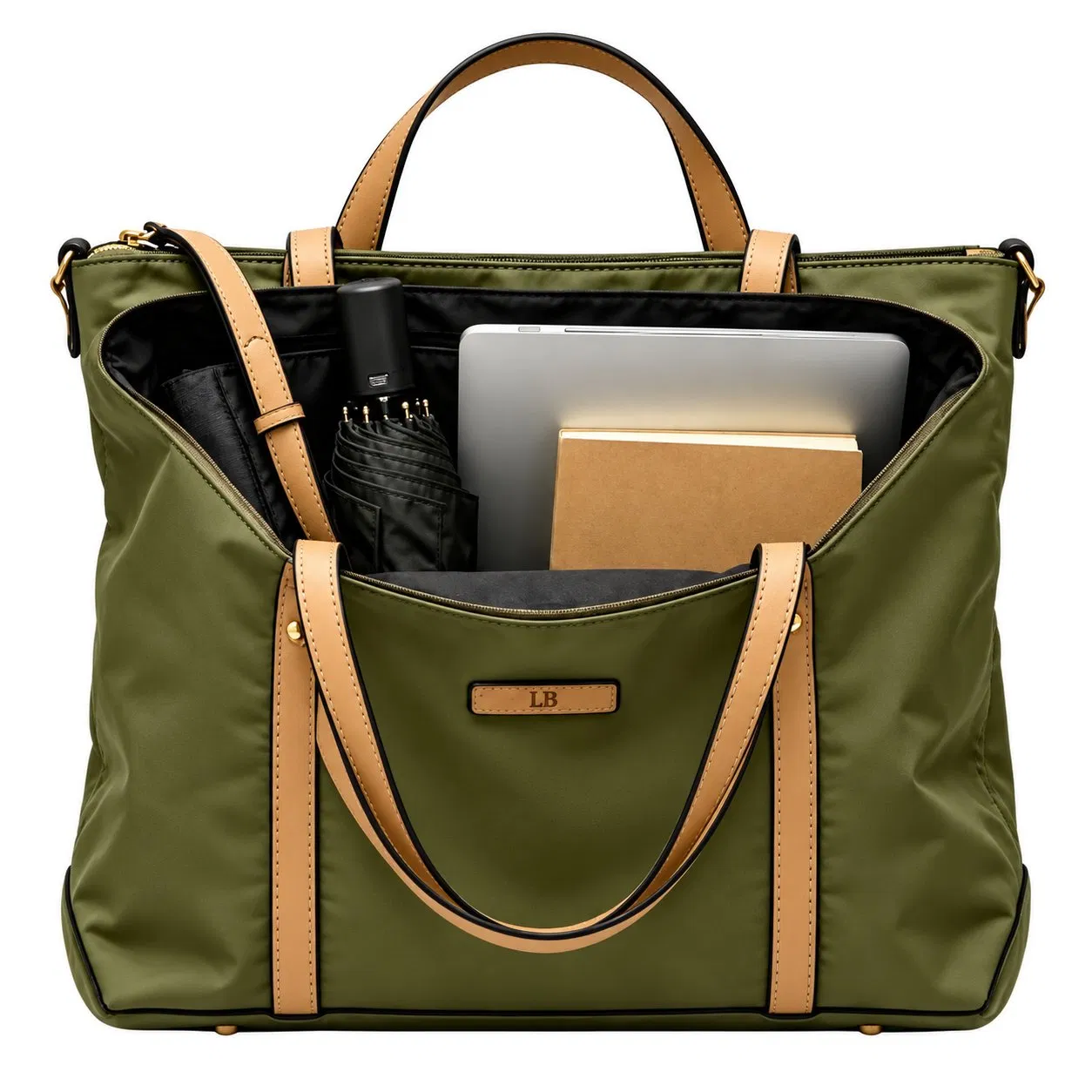 Custom Embroidery Nylon Zipper Work Travel Tote Bag