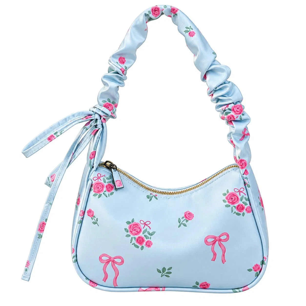 Custom Vintage Floral Zipper Shoulder Handbag