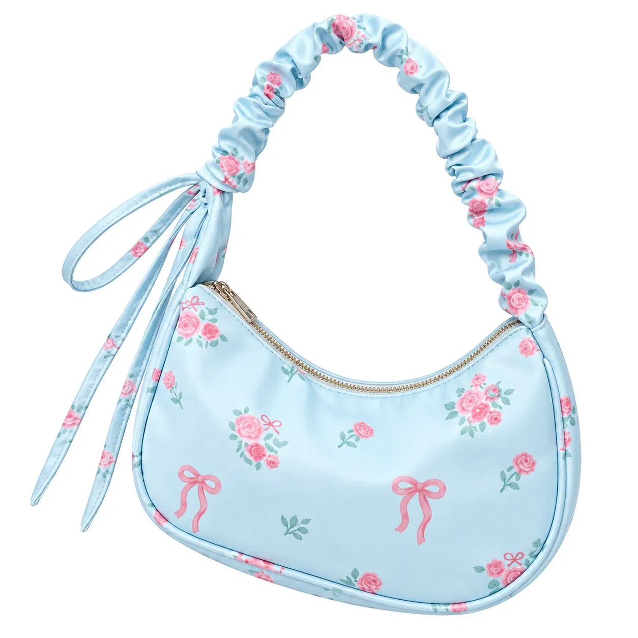 Custom Vintage Floral Zipper Shoulder Handbag